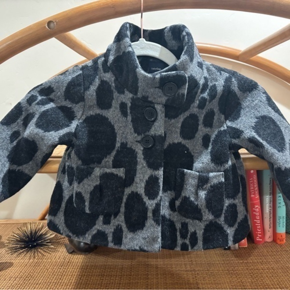 Gap Kids Gray and Black Polka Dot Jacket